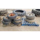 2 pallets of various wheels & tyres