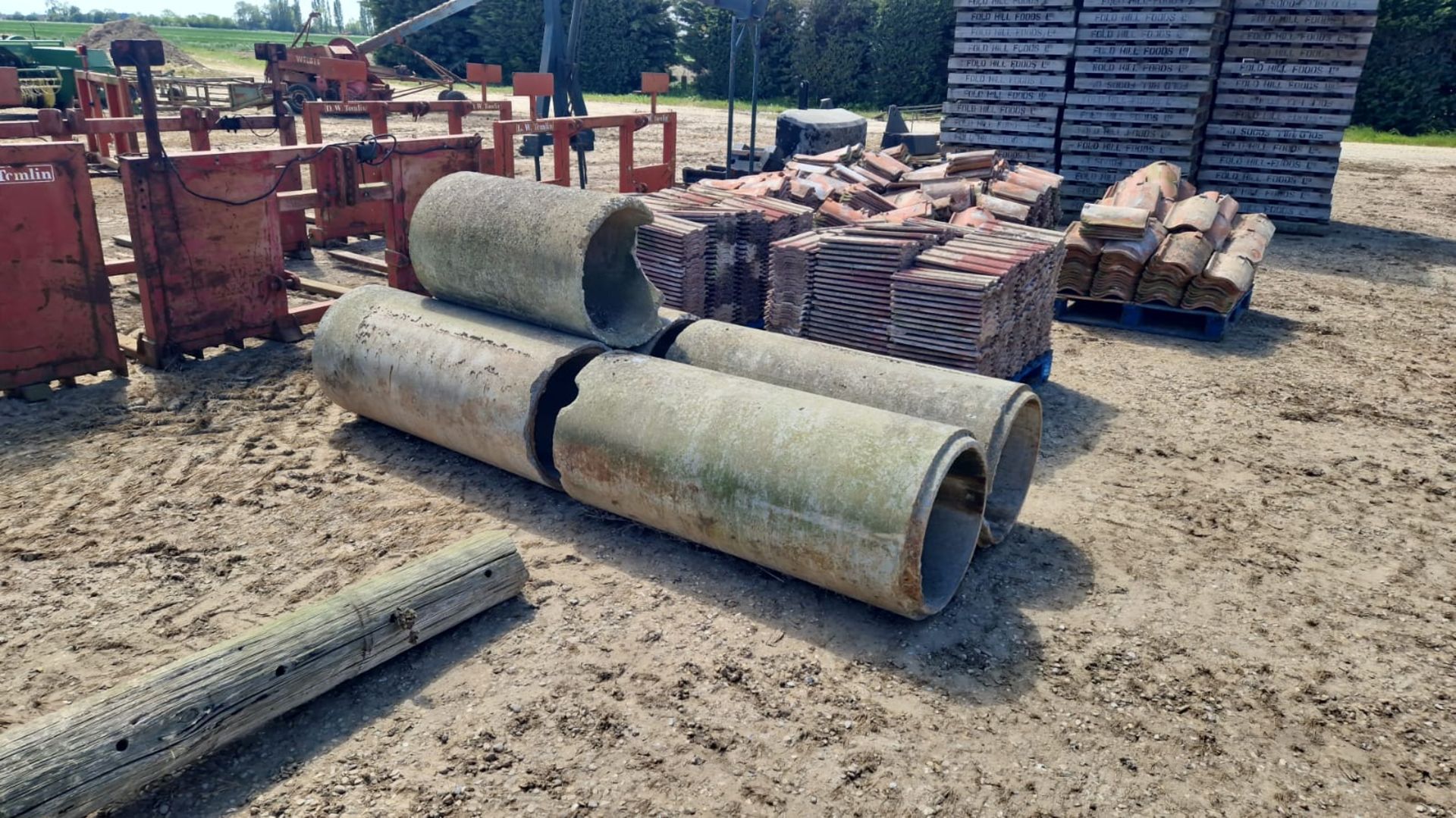 4 x concrete culvert pipes 18inch x 4ft