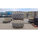 Pair of Goodyear wheels and tyres 67x34 Supa Terra Grip