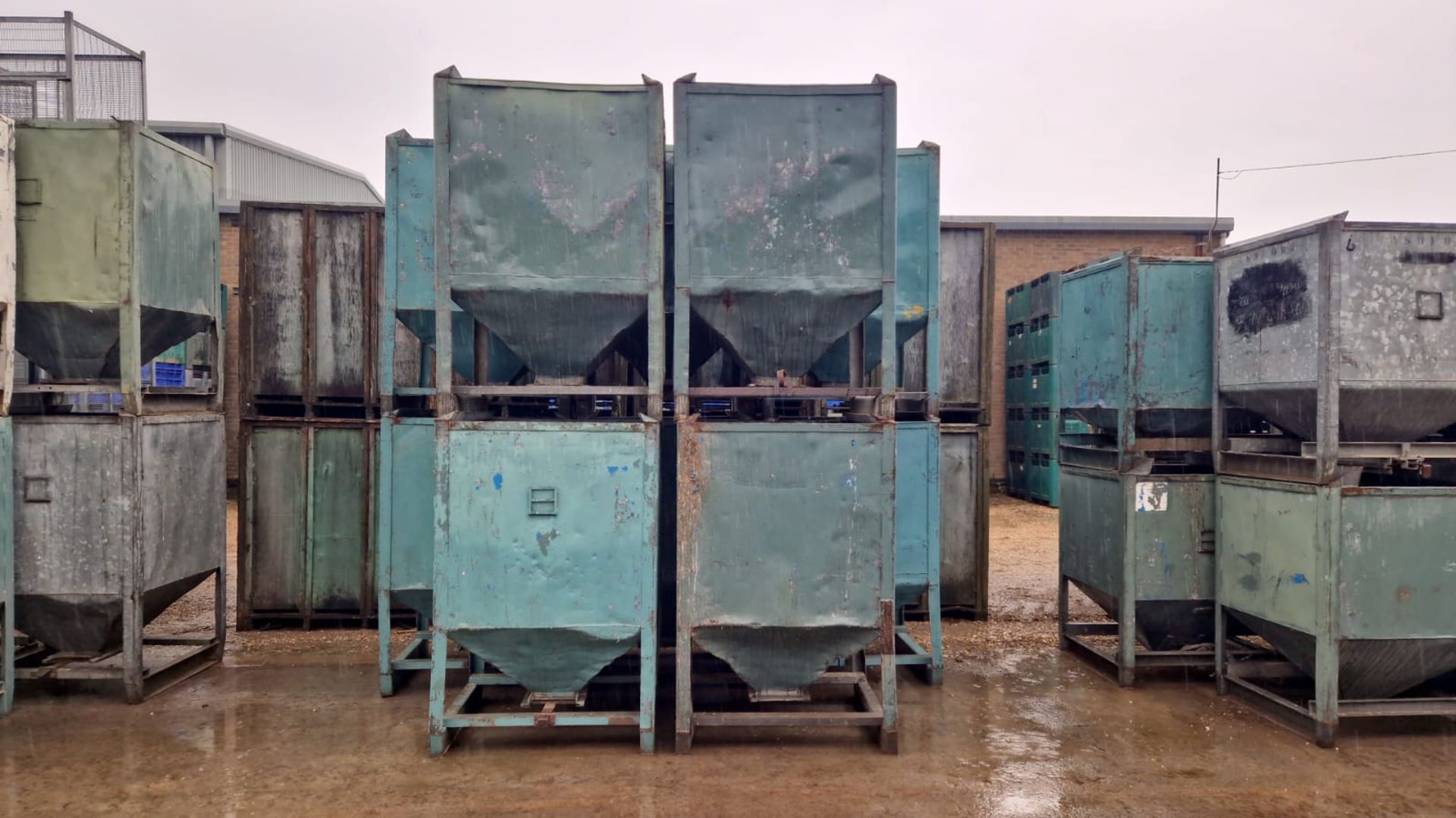 10 x galvanised pea bins