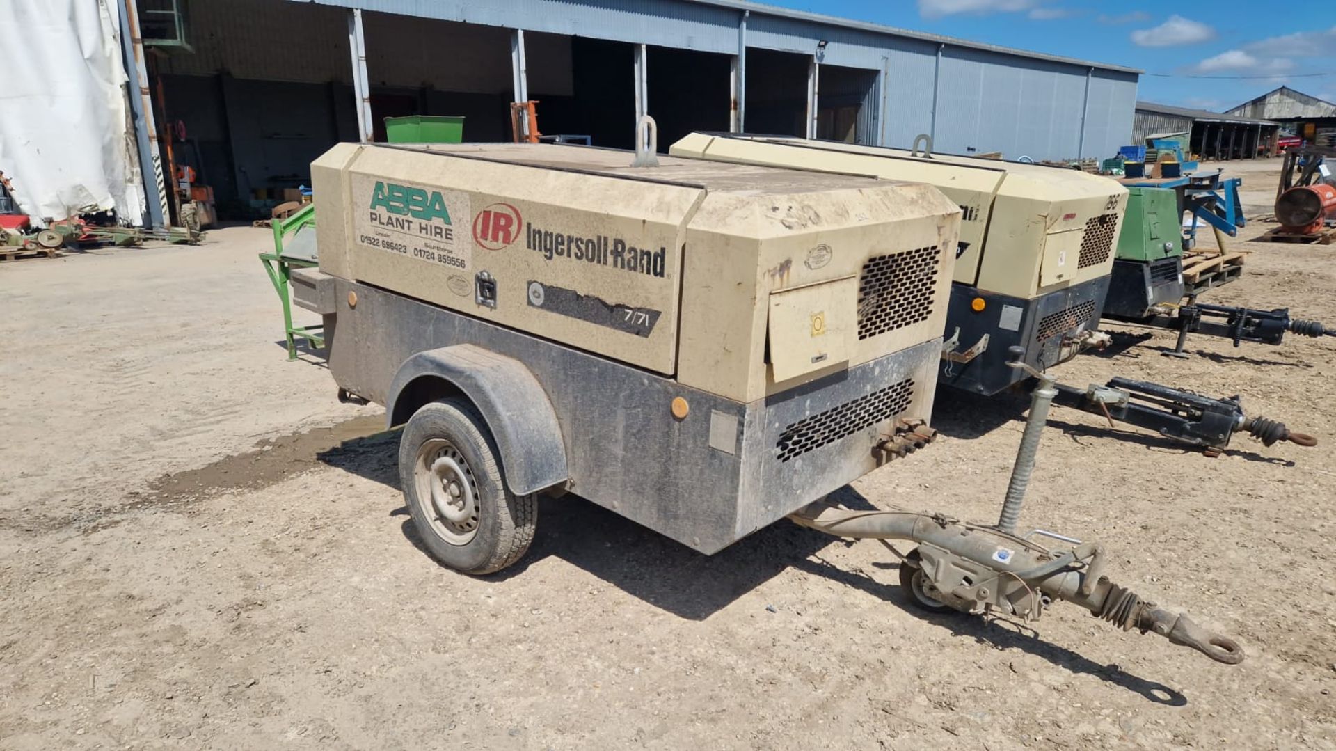 Ingersoll Rand 7/71 towable 4 cyl diesel compressor