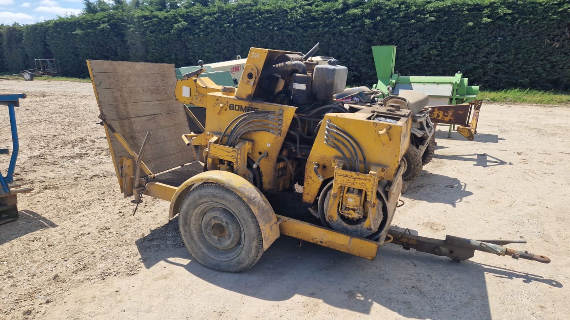 Bomag walk behind roller, Deutz engine, 3242 hrs - non-runner, on trailer