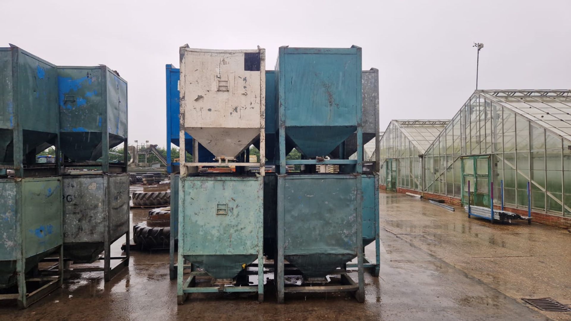 10 x galvanised pea bins