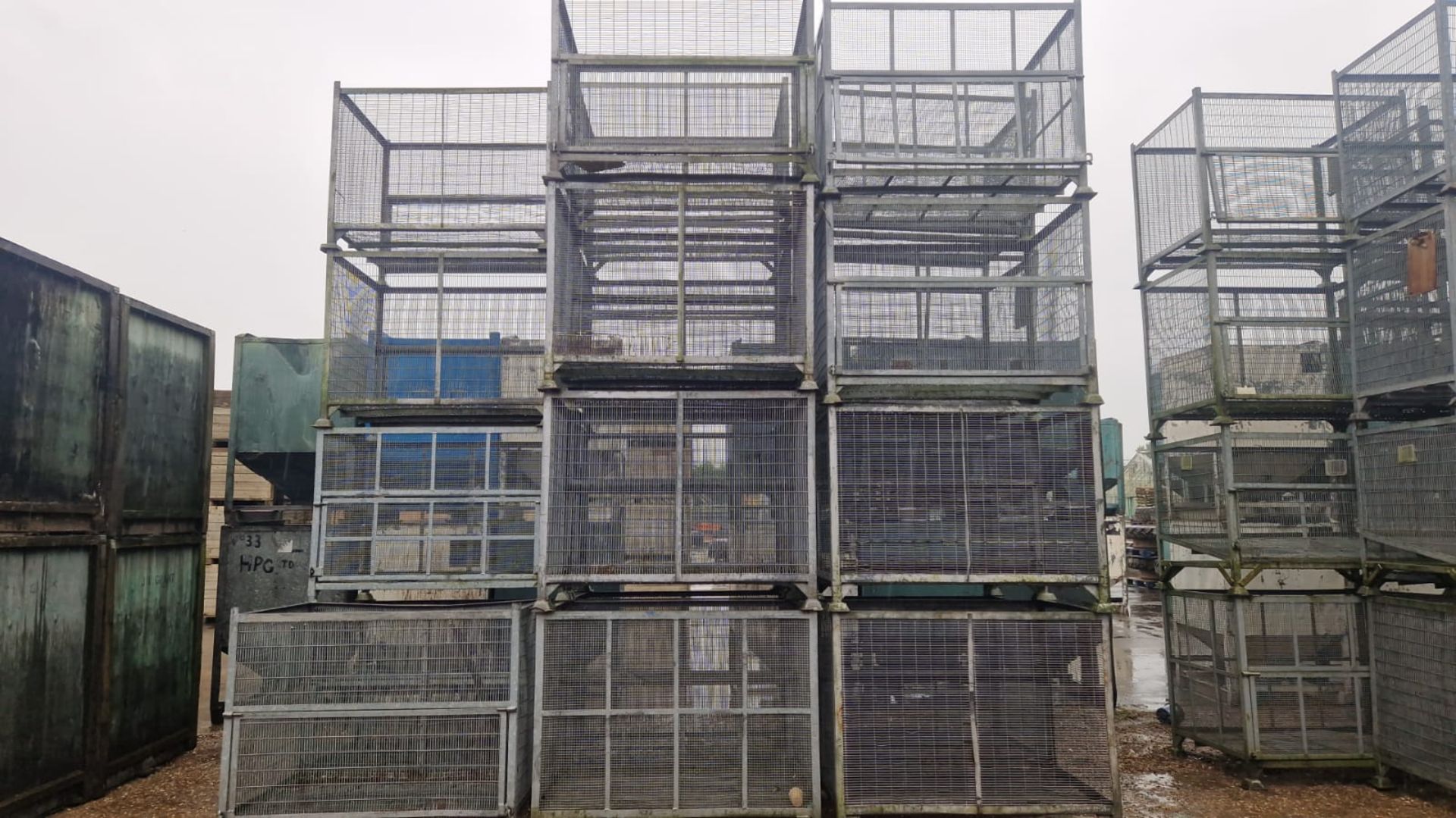 17 x galvanised metal mesh stillages