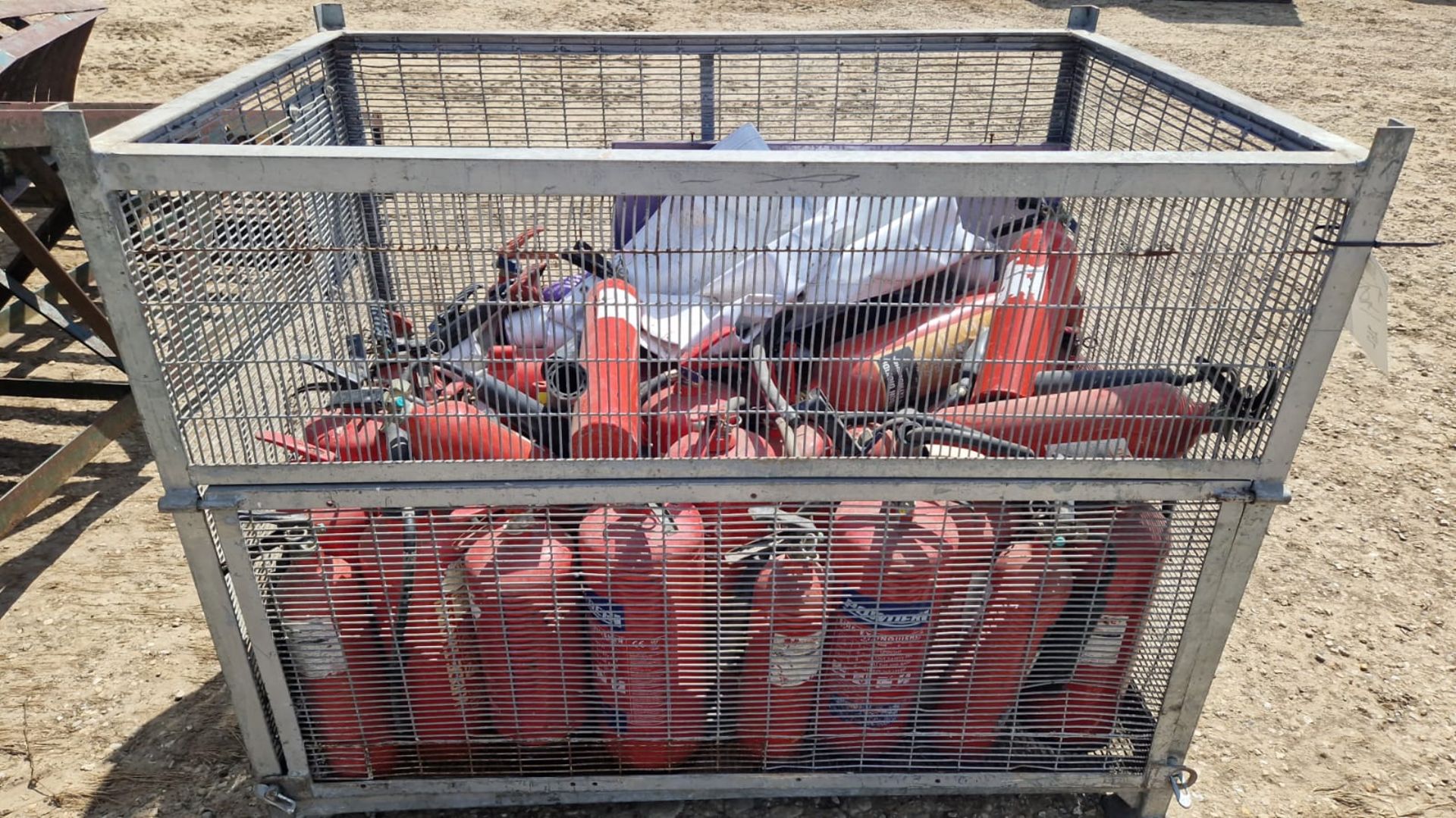Stillage of fire extinguishers