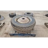 Pair of 11.2/10-28 grass tyres with Massey Ferguson wheel pans