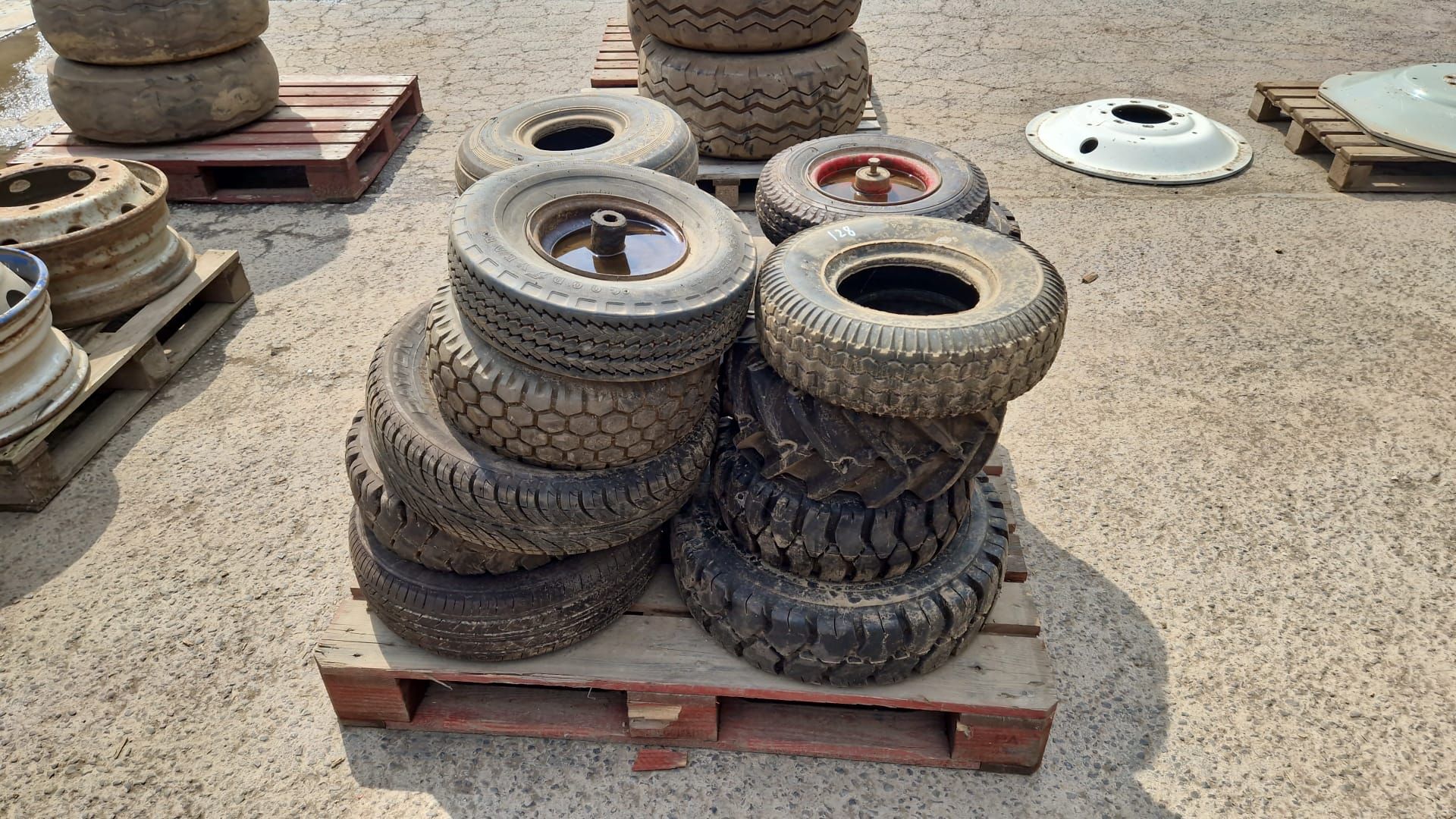 Qty various implement wheels & tyres