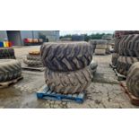 Pair of Trelleborg Twin LP600-26.5 wheels and tyres
