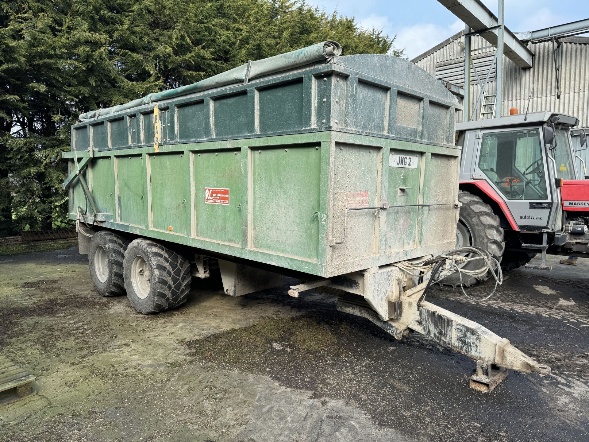 (81) Larrington 14T (JWG 2) Rootcrop trailer with extension sides, roll over sheet, sprung - Image 3 of 8