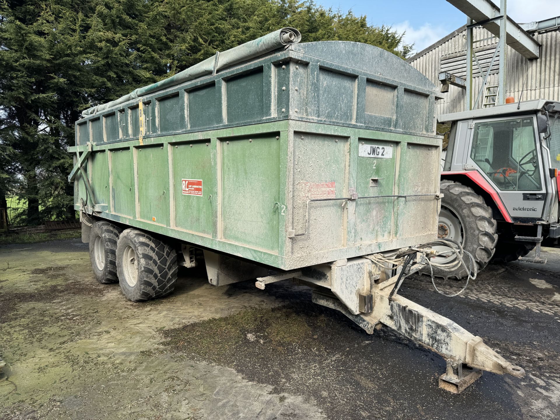 (81) Larrington 14T (JWG 2) Rootcrop trailer with extension sides, roll over sheet, sprung - Image 4 of 6