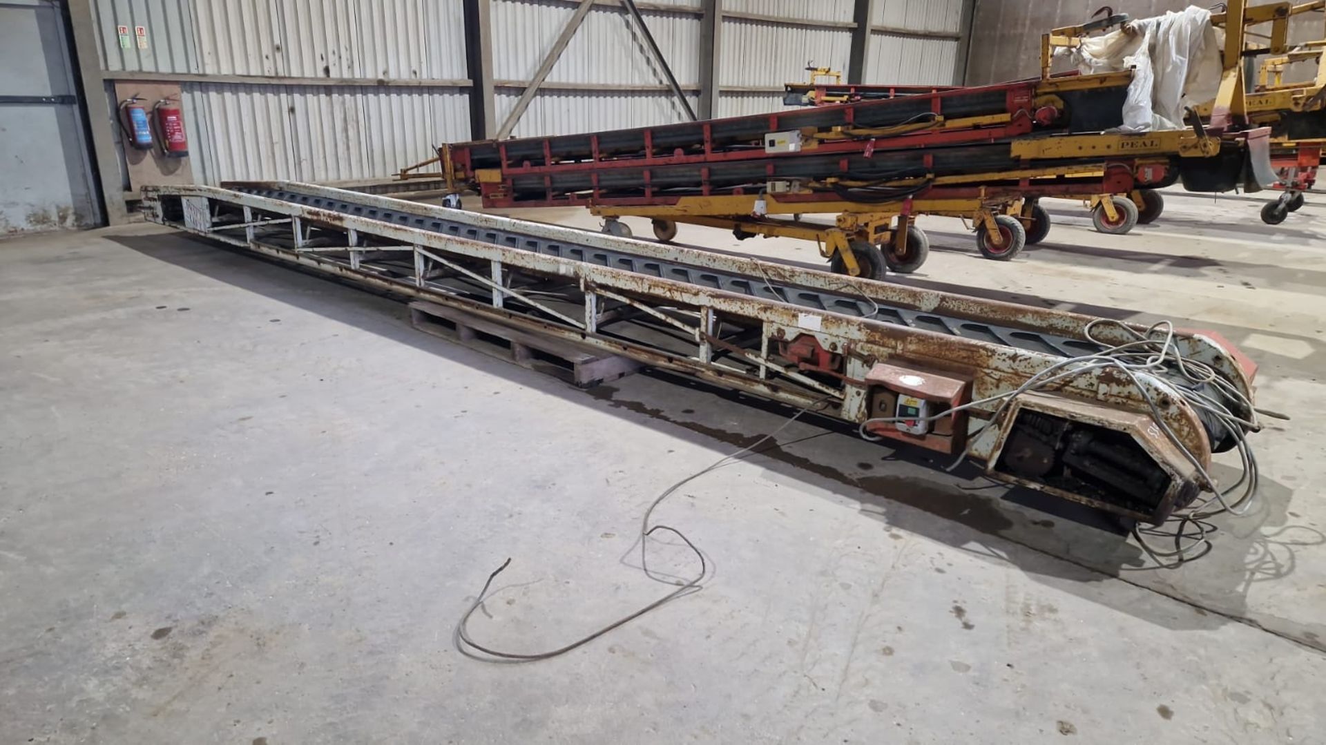 Swiftlift 3 phase elevator, cleated belt 8.5m long 600mm wide (not working), failed PAT test