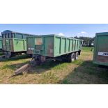 (94) Larrington 14T (JWG 3) Rootcrop trailer, sprung drawbar, sprung axles with leaf suspension,