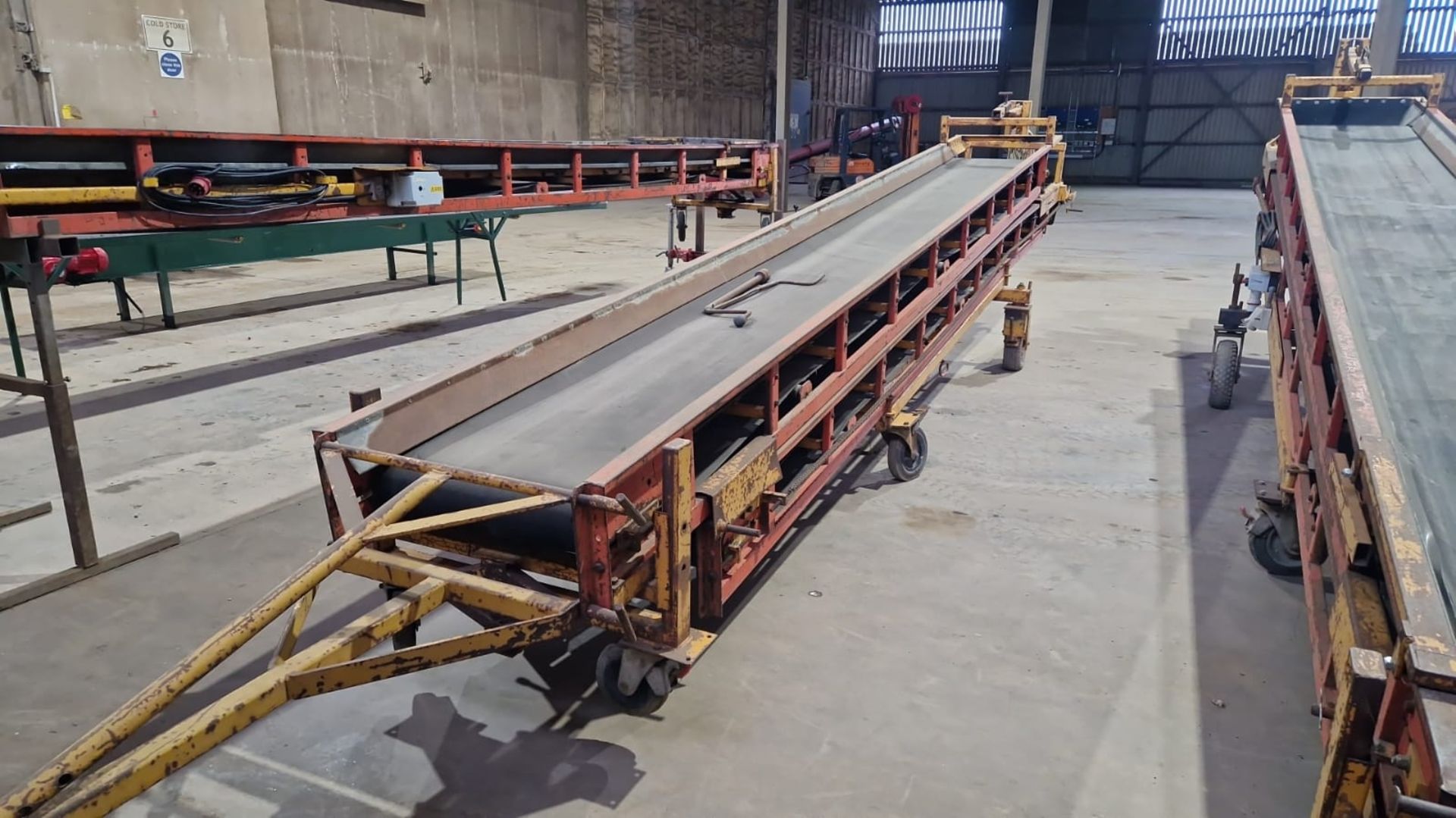 Peal 3 phase interstore 12m conveyor 600mm wide flat belt, failed PAT test