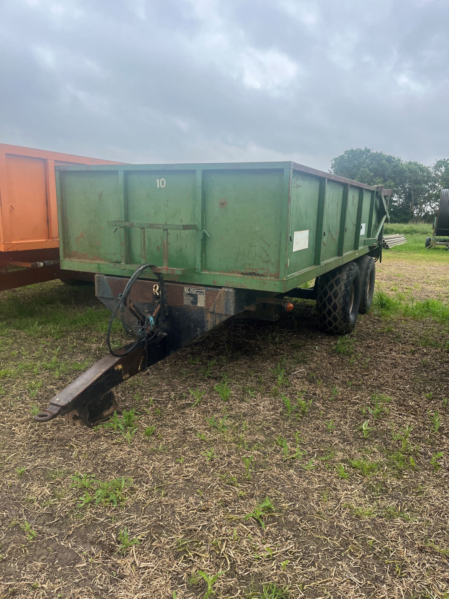 (83) Larrington 11T (No 10) Monocoque tipping trailer, sprung axles with leaf suspension, sold on