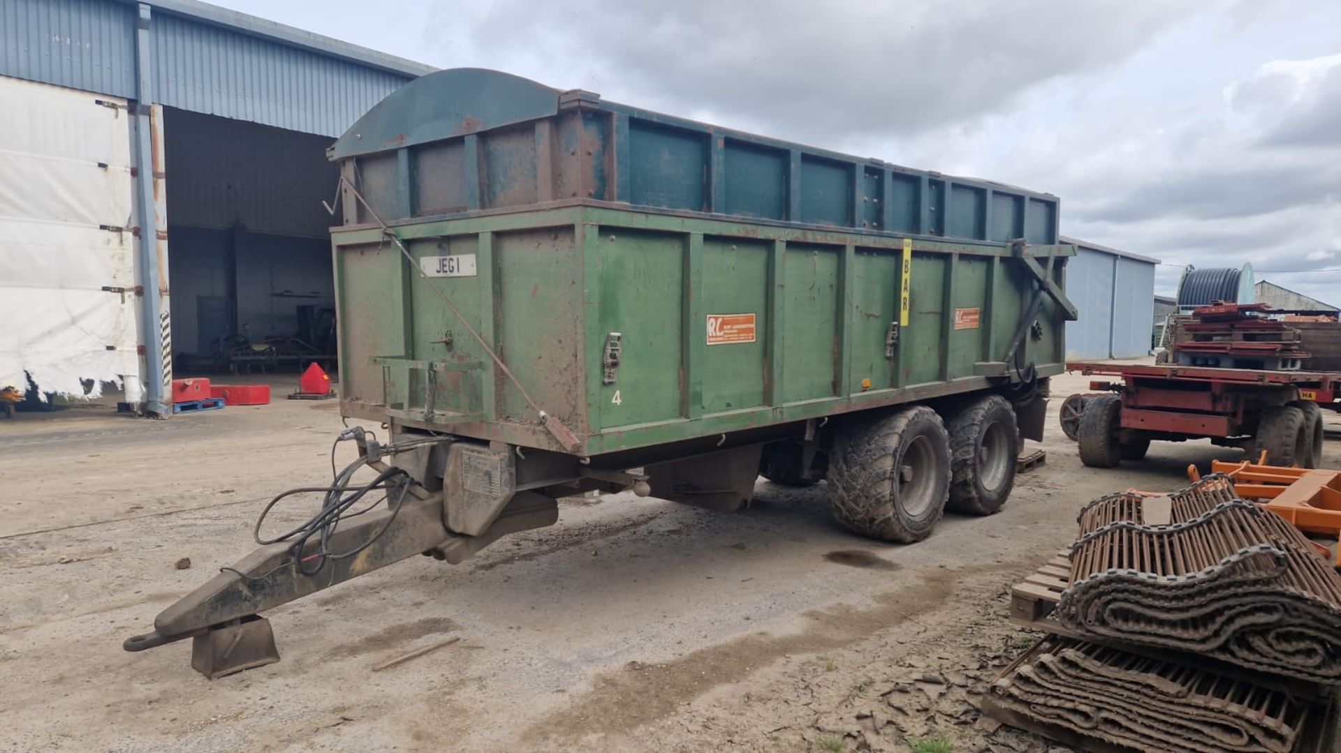 (85) Larrington 14T (JEG 1) Rootcrop trailer with extension sides, roll over sheet, sprung - Image 2 of 6