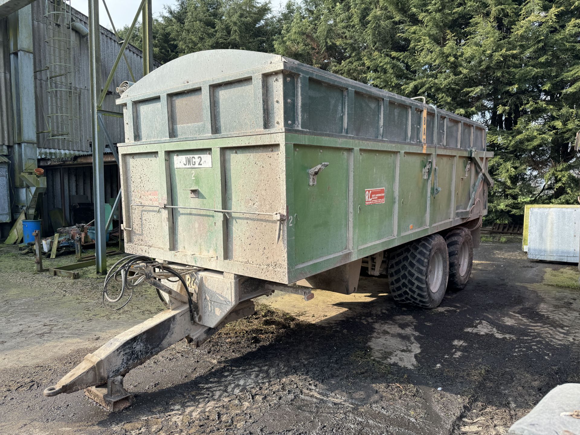 (81) Larrington 14T (JWG 2) Rootcrop trailer with extension sides, roll over sheet, sprung - Image 5 of 8