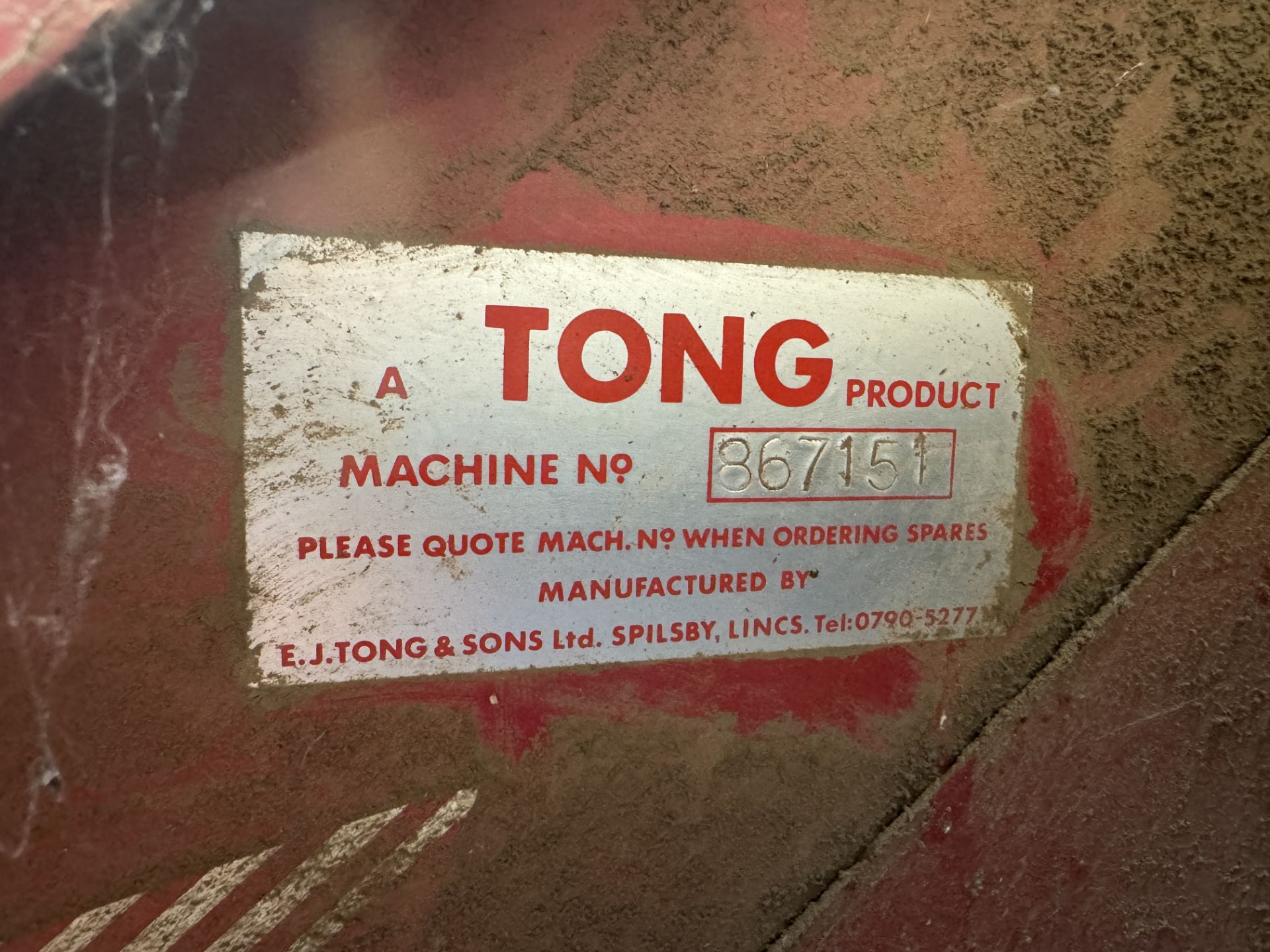 Tong bagging machine, 3 phase, Machine No 867151, passed PAT test - Image 2 of 2