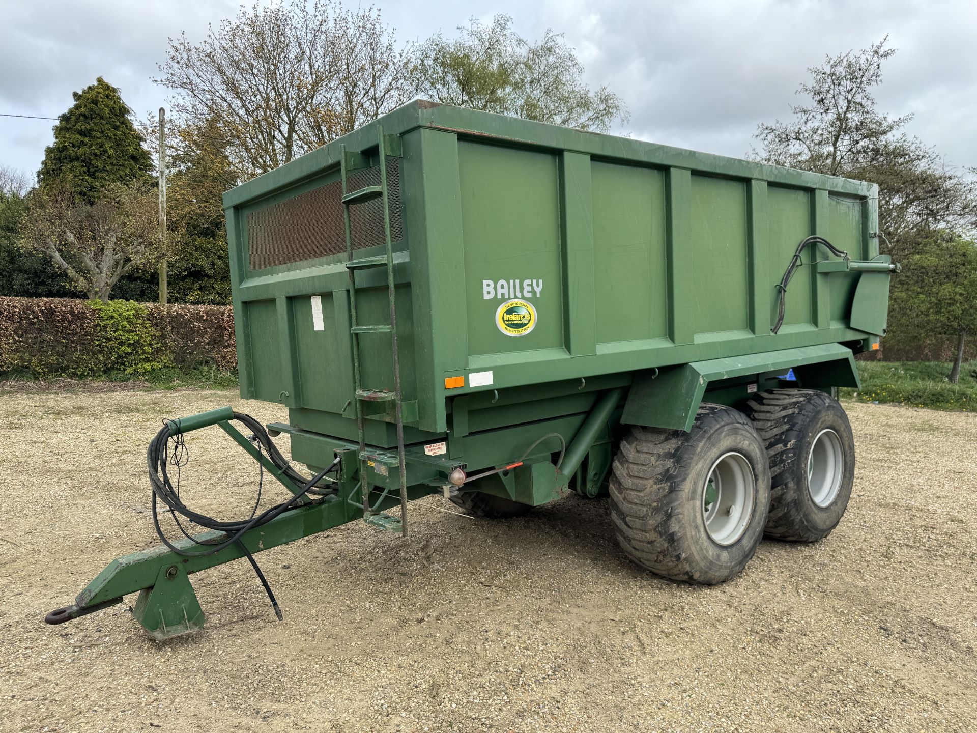 (08) Bailey 10T high tip trailer, monocoque body, sprung axles, flotation tyres, hydraulic rear - Image 3 of 5