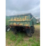 (80) Larrington 12T Monocoque tipping trailer, hydraulic rear door, grain chute, sprung axles with