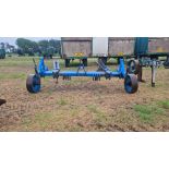 Ransomes 2 leg subsoiler, metal depth wheels