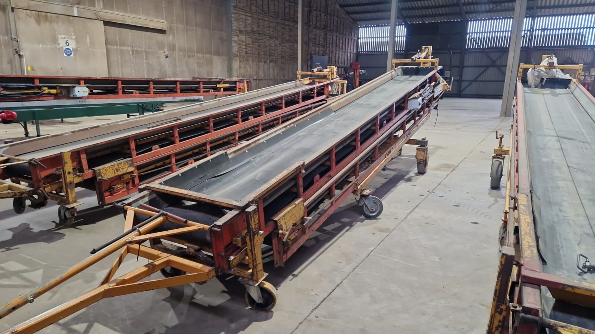 Peal Climax 3 phase 12m interstore conveyor 2 x 6m belts 600mm wide Type CDT1200 Machine No