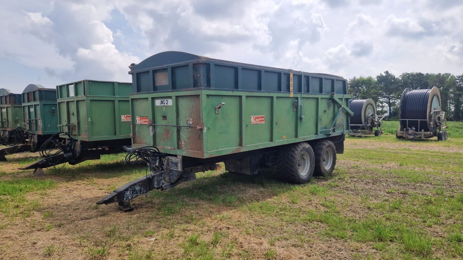 (81) Larrington 14T (JWG 2) Rootcrop trailer with extension sides, roll over sheet, sprung - Image 8 of 8