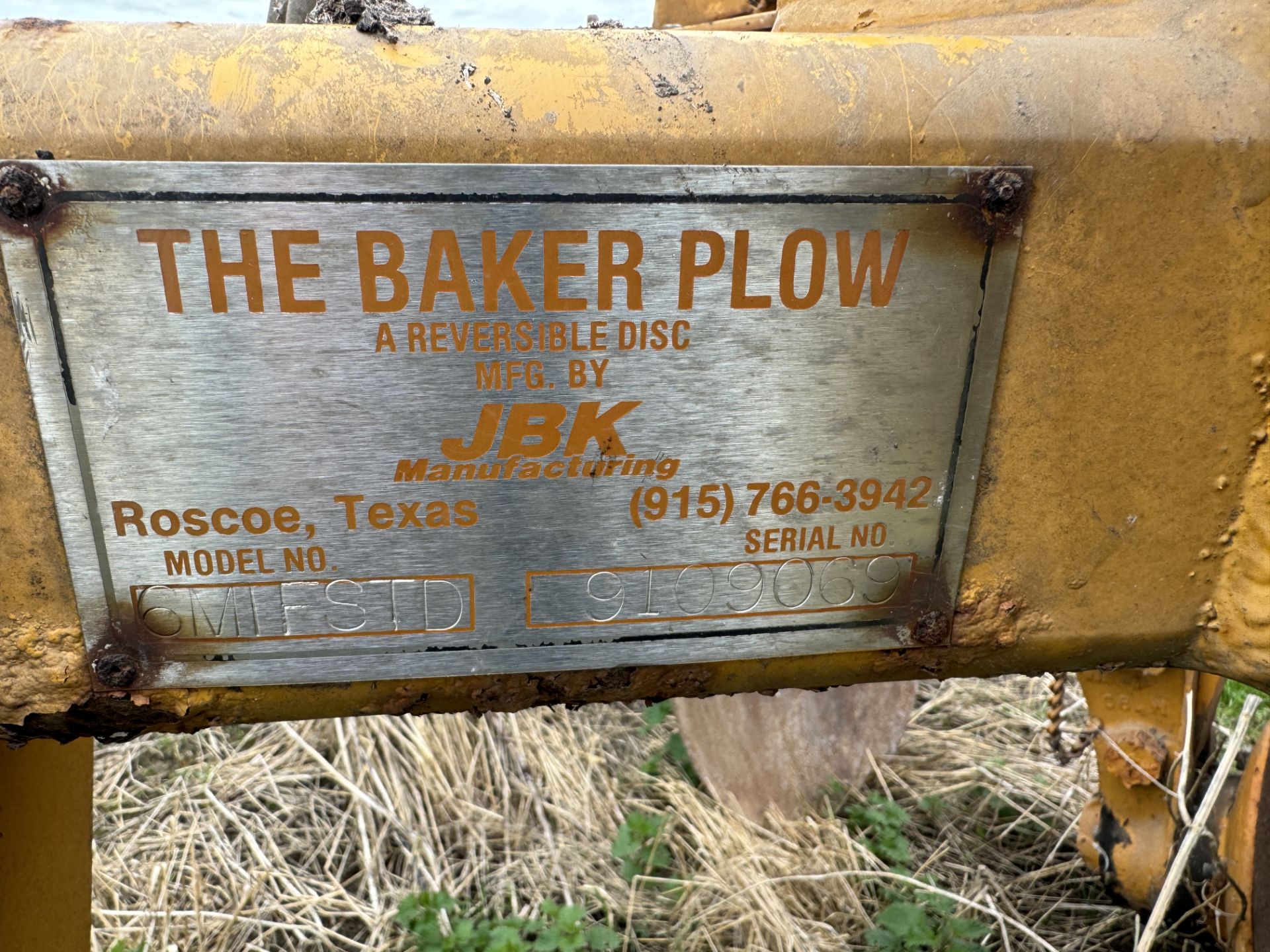 The Baker Plow, disc plough with 6 disc beam, Model 6MIFSTD Derail No 9109069 - Image 2 of 3