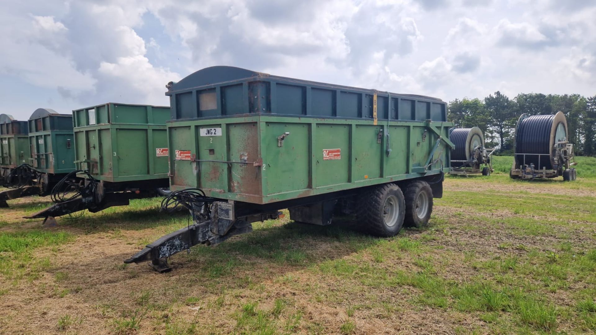 (81) Larrington 14T (JWG 2) Rootcrop trailer with extension sides, roll over sheet, sprung