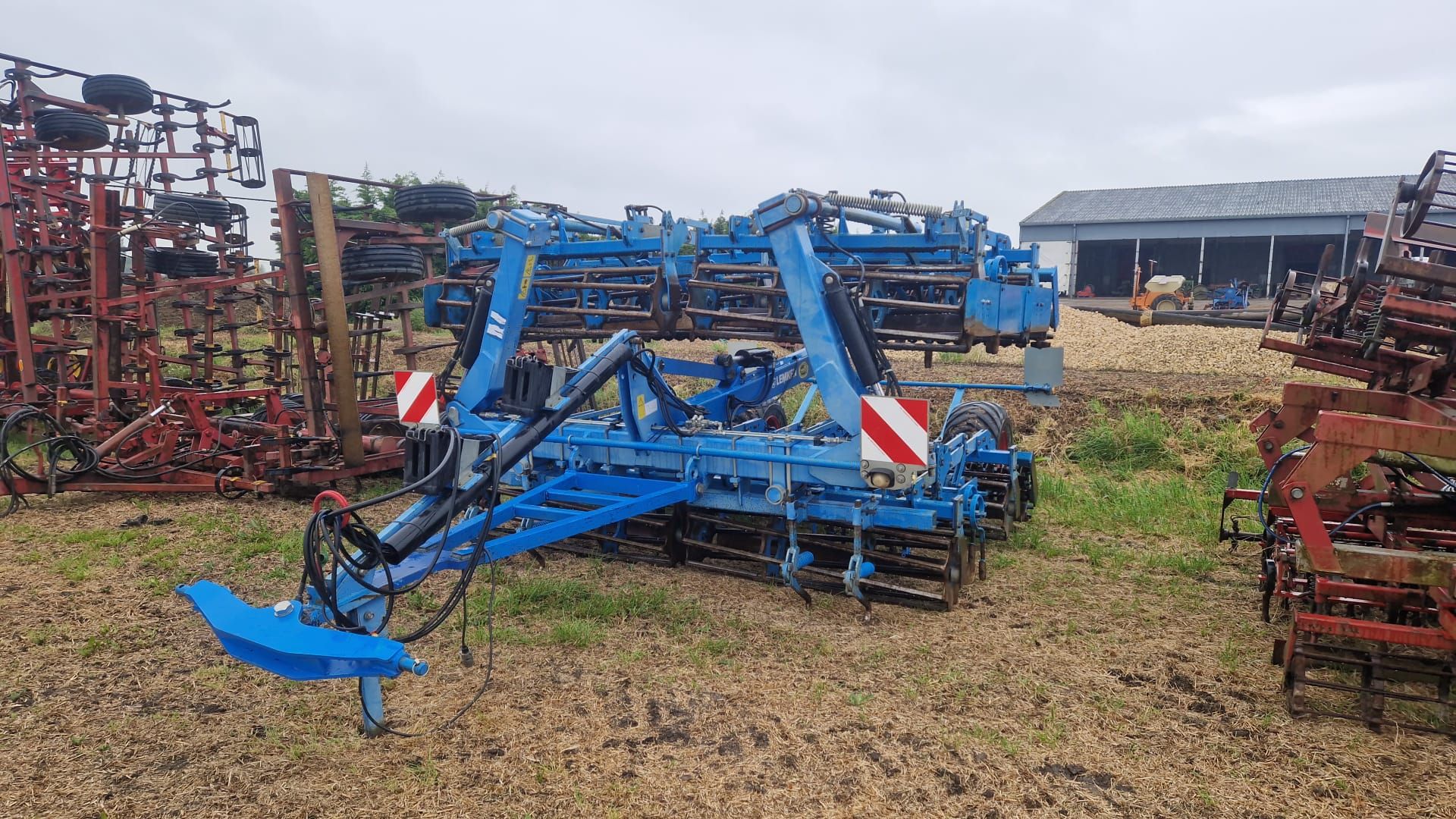 (14) Lemken Kompactor K600 6m hydraulic folding spring tine cultivator, wheel eradicators, parts