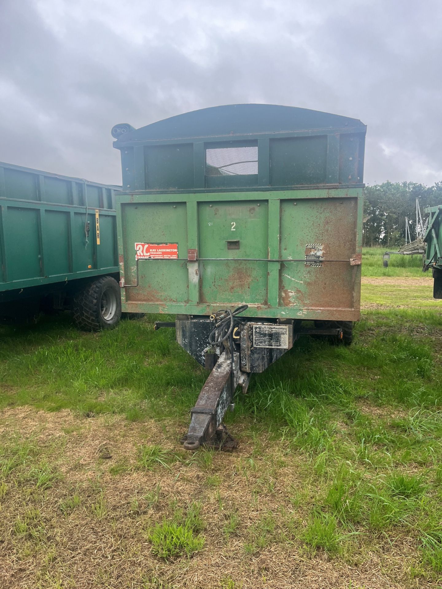 (81) Larrington 14T (JWG 2) Rootcrop trailer with extension sides, roll over sheet, sprung - Image 2 of 8