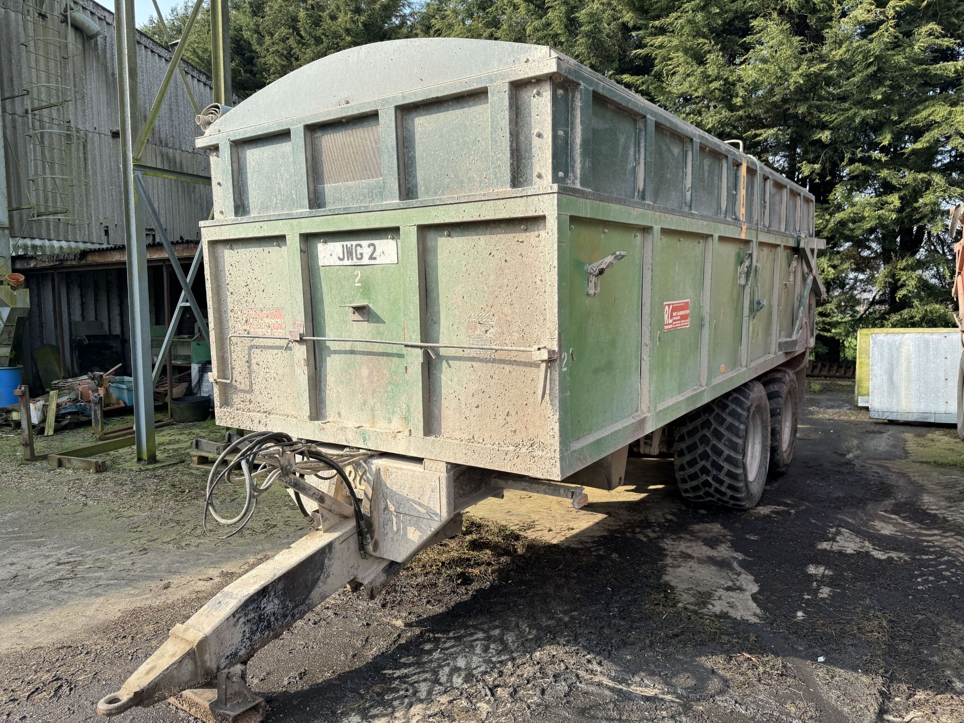 (81) Larrington 14T (JWG 2) Rootcrop trailer with extension sides, roll over sheet, sprung - Image 5 of 8