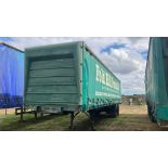 Crane Fruehauf (Fold Hill Foods) dual axle, steel suspension, curtain sided trailer