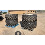 Set of 4 x Trelleborg 680/55 R26.5 floatation wheels to fit above sprayer.