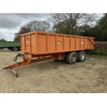 (84) Larrington 11T Rootcrop trailer, sprung drawbar, sprung axles with leaf suspension, hydraulic