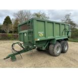 (08) Bailey 10T high tip trailer, monocoque body, sprung axles, flotation tyres, hydraulic rear