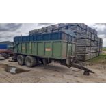 (85) Larrington 14T (JEG 1) Rootcrop trailer with extension sides, roll over sheet, sprung