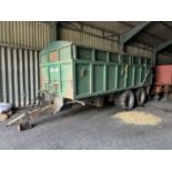 (85) Larrington 14T (JEG 2) Rootcrop trailer with extension sides, roll over sheet, sprung