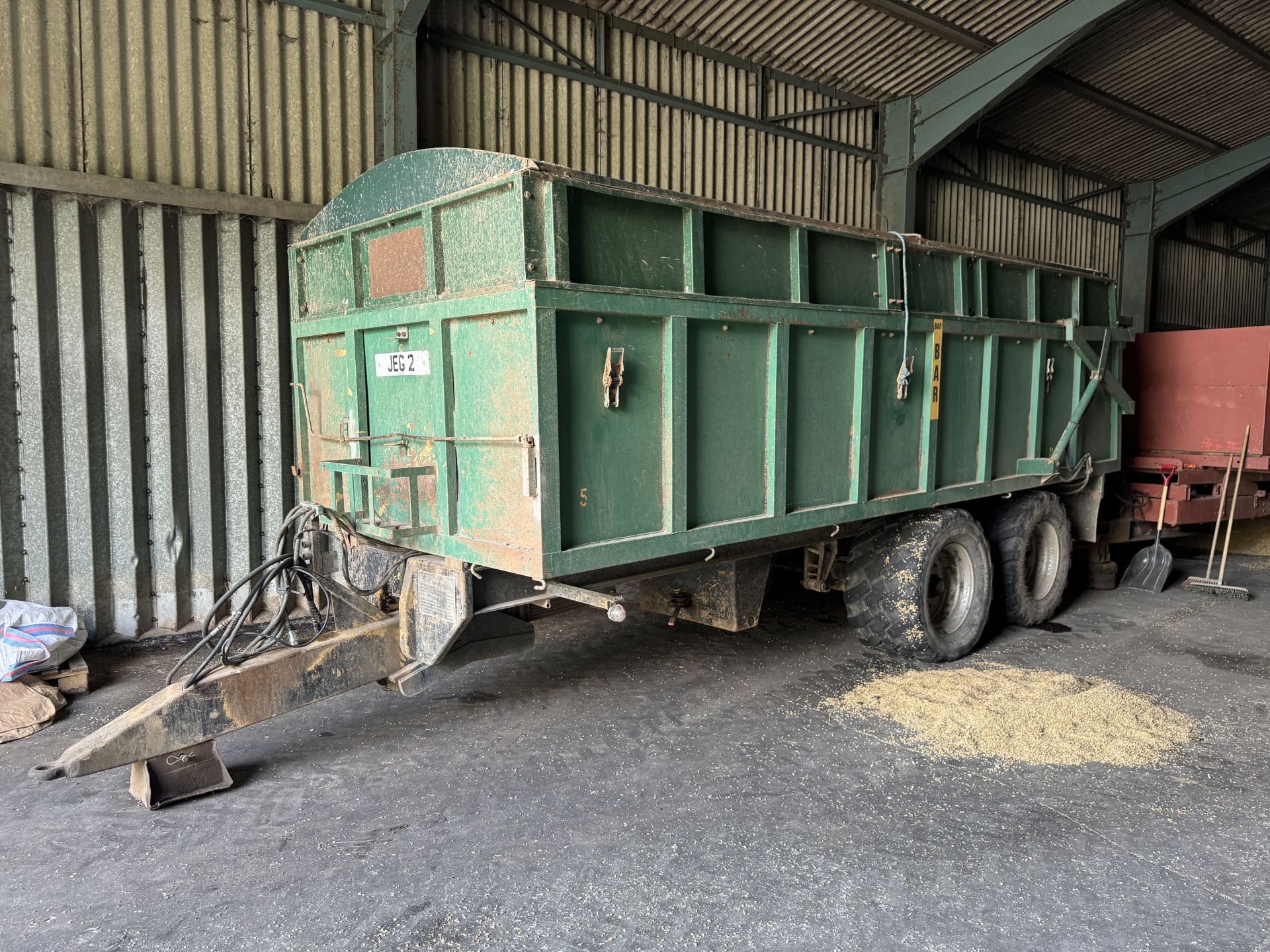 (85) Larrington 14T (JEG 2) Rootcrop trailer with extension sides, roll over sheet, sprung - Image 4 of 6