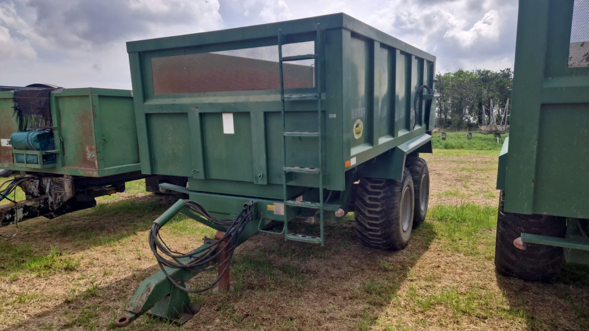 (08) Bailey 10T high tip trailer, monocoque body, sprung axles, flotation tyres, hydraulic rear - Image 5 of 5