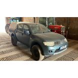 (11) Mitsubishi L200 4 Work double cab pick-up, Green, Truckman top, Reg FY11 DKV, MOT 31 March