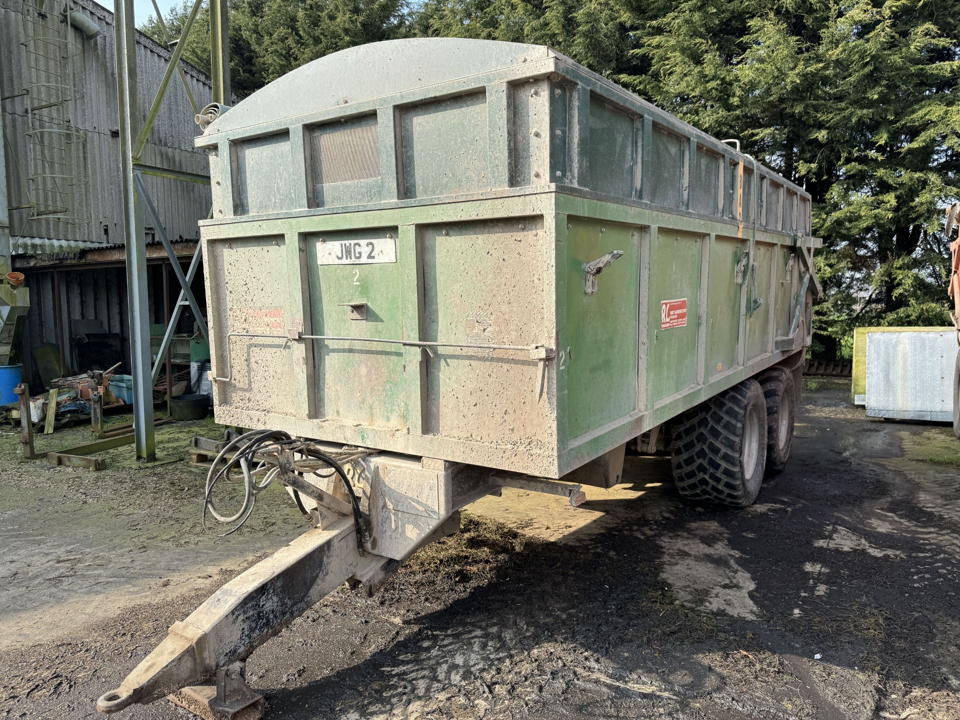 (81) Larrington 14T (JWG 2) Rootcrop trailer with extension sides, roll over sheet, sprung - Image 4 of 8