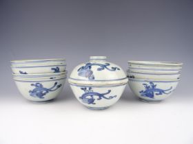 Nine porcelain bowls