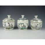 Three porcelain pots