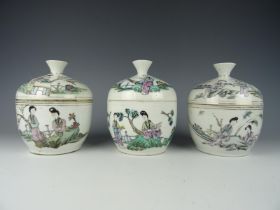 Three porcelain pots