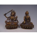 Two bronze buddha