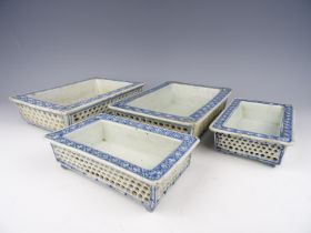 Four porcelain pots