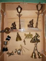 CARTON WITH MISC BRASS WARE & SMALL TROPHY CUPS