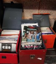 3 CARRY CASES WITH MISC 45 RECORDS INCL; STATUS QUO, WET WET WET,