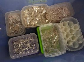 CARTON OF MISC CHANDELIER DROPS CANDLE COVERS ETC