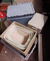 QTY OF MISC STORAGE CONTAINERS & BASKETS
